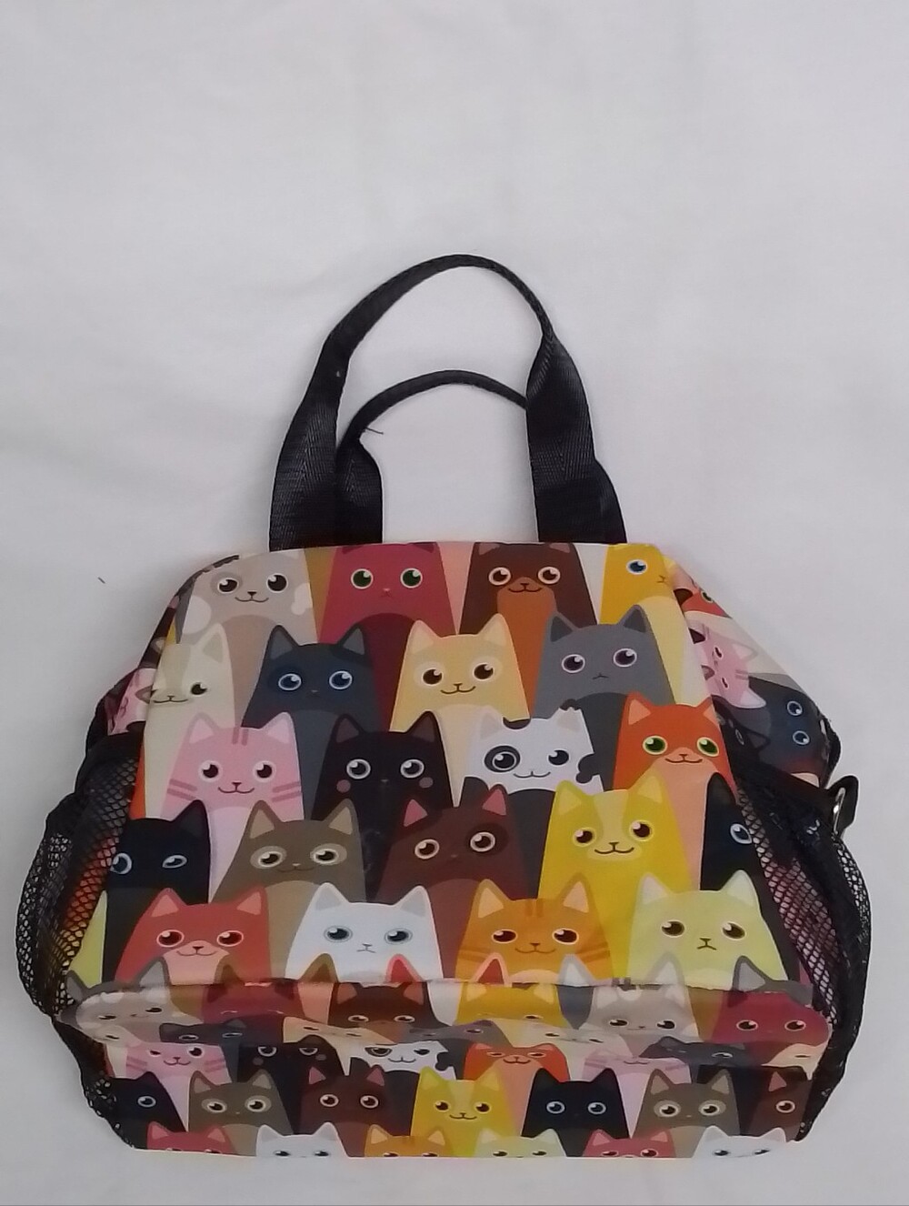 Cute Multicolor Cat Print Lunch Bag Tote